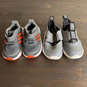 Nike Flex Toddler 4C Lot of 2 Adidas 4K Shoes Baby Sneakers Gray AT4665-001